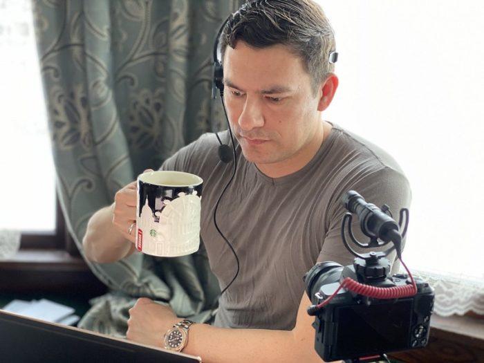 Man working on his laptop