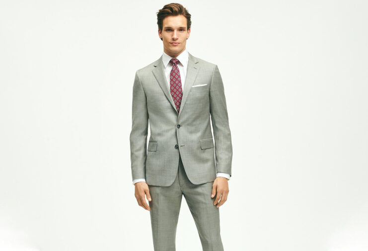 Classic Fit Wool Sharkskin Suit