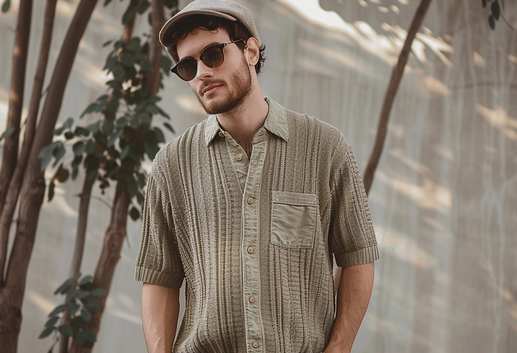 man wearing knit shirt