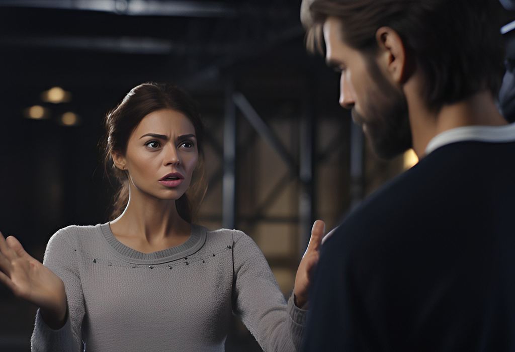 Woman Lecturing Man